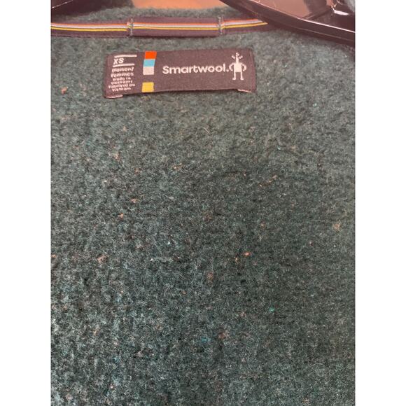 SmartWool Womens XS Hudson Trail Full Zip Fleece Sweater Jacket Hoody Green - Picture 8 of 16